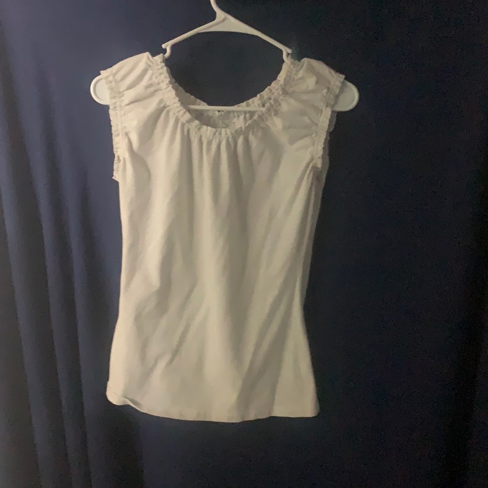 Ruched neck white and silver half sleeve